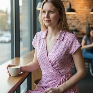 J. McLaughlin Pink Geometric Dress